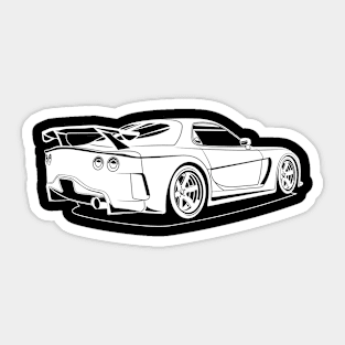 rx7 veilside white print Sticker